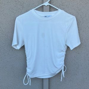 White Side Tie Zara T-Shirt